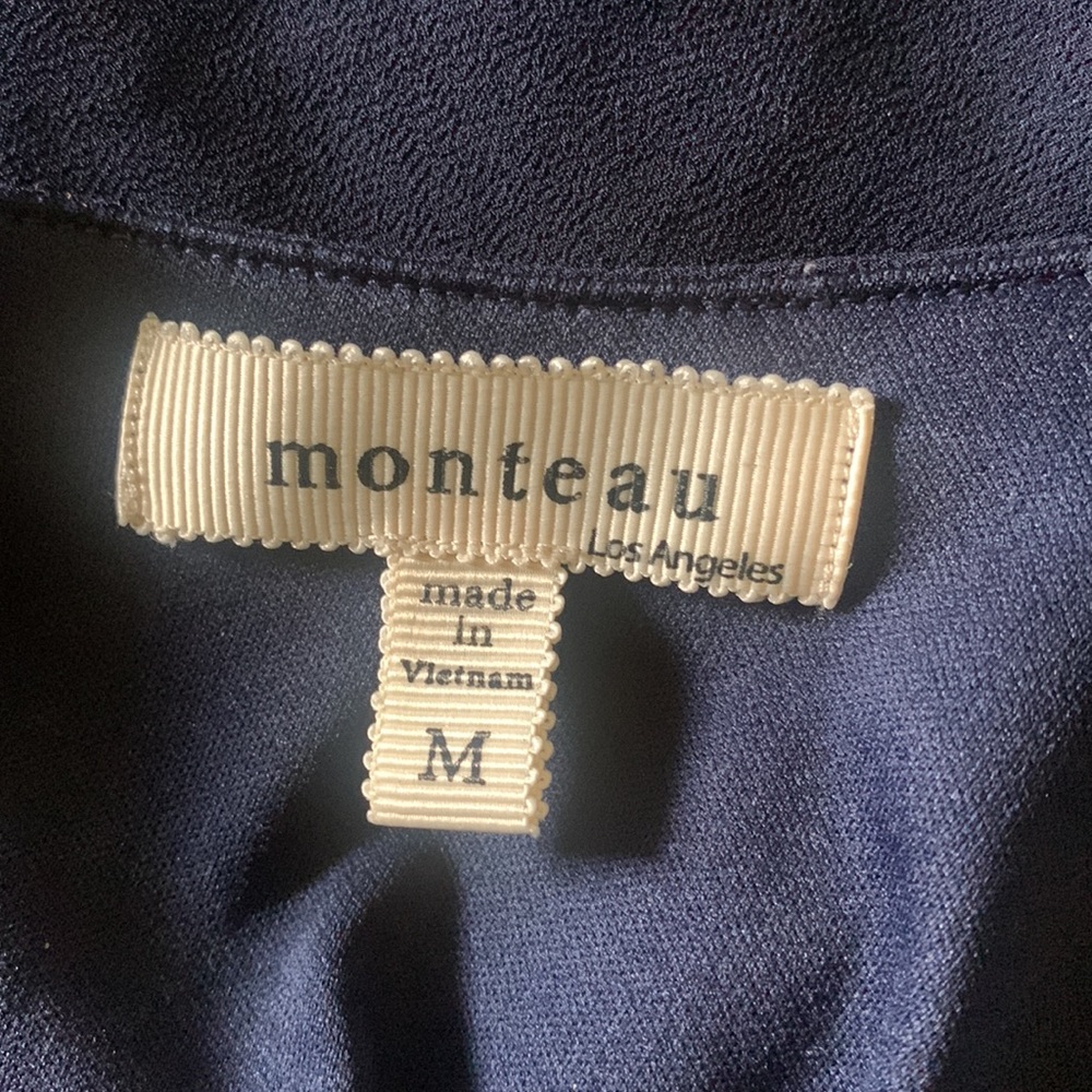 Navy blue cap sleeve blouse - Picture 7 of 7